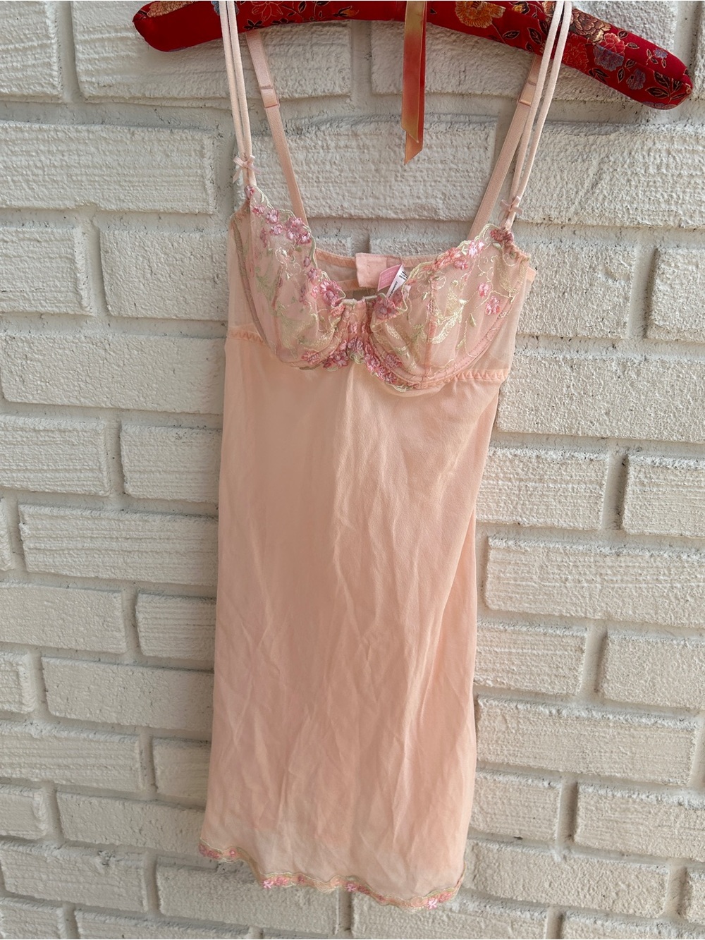 Rare Vintage 90s Victorias Secret Silk Chiffon Babydoll Chemise Size 34B Sheer P
